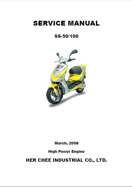 ADLY SS-50 SS-100 SERVICE MANUAL IN ENGLISH SCOOTER