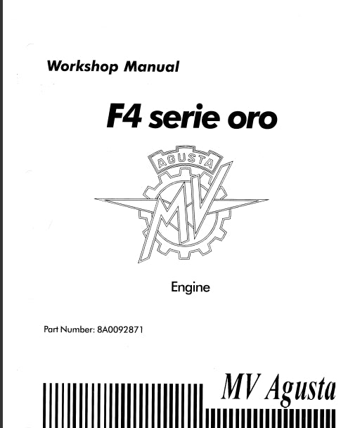 AGUSTA MV F4 750 SERVICE MANUAL IN ENGLISH MOTORCYCLE ENGINE
