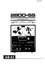 Load image into Gallery viewer, AKAI 280D-SS BEDIENUNGSANLEITUNG MIT ANSCHLUSSE DEUTSCH 4 KANAL-QUADRAPHONIE-GERAT
