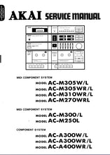 Load image into Gallery viewer, AKAI AC-M305W/L SERVICE MANUAL IN ENGLISH MIDI COMPONENT SYSTEM
