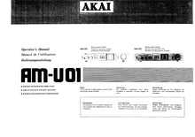 Load image into Gallery viewer, AKAI AM-U01 OPERATORS MANUAL MANUEL DE L&#39;UTILISATEUR BEDIENUNGSANLEITUNG IN ENG FRANC DEUT STEREO INTEGRATED AMPLIFIER
