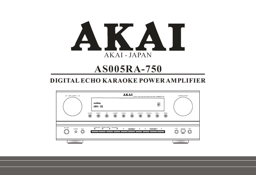 AKAI AS005RA-750 OPERATORS MANUAL MANUEL D'INSTRUCTIONS IN ENG FRANC DIGITAL ECHO KARAOKE POWER AMPLIFIER