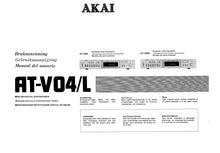 Load image into Gallery viewer, AKAI AT-V04 AT-V04L BRUKSANVISNING SVENSKA NL ESP FM AM DIGITAL SYNTESTUNER
