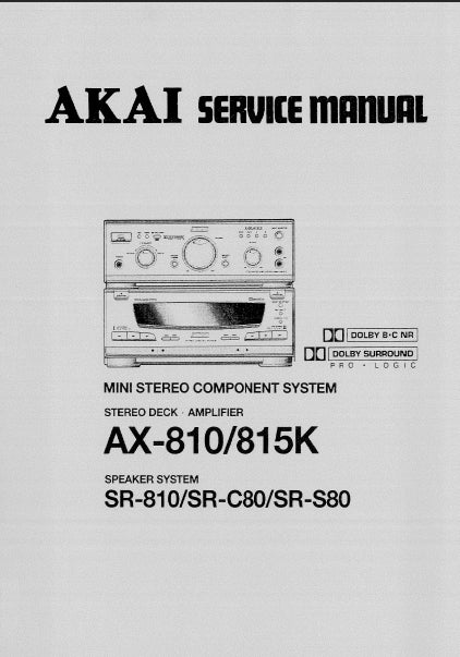 AKAI AX-810 AX-815K SERVICE MANUAL IN ENGLISH MINI STEREO COMPONENT SYSTEM