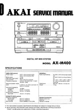 Load image into Gallery viewer, AKAI AX-M400 SERVICE MANUAL IN ENGLISH DIGITAL HIFI MIDI SYSTEM
