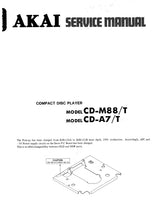 Load image into Gallery viewer, AKAI CD-M88 CD-M88T CD-A7 CD-A7T SERVICE MANUAL IN ENGLISH CD PLAYER

