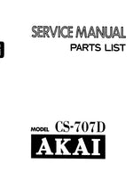 Load image into Gallery viewer, AKAI CS-707D SERVICE MANUAL IN ENGLISH STEREO CASSETTE DECK
