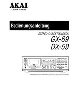 Load image into Gallery viewer, AKAI DX-59 GX-69 BEDIENUNGSANLEITUNG DEUTSCH STEREO-CASSETTENDECK
