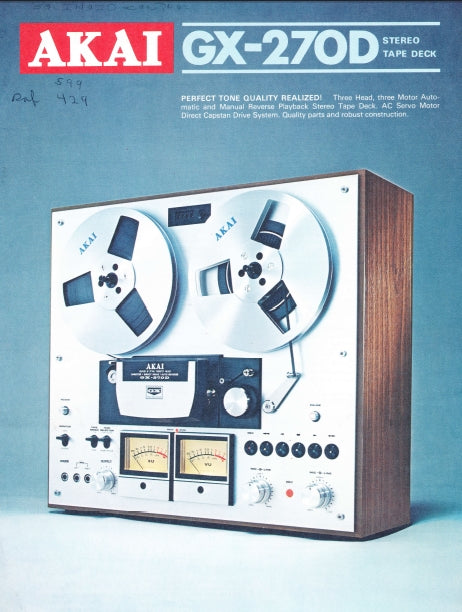 AKAI GX-270D CATALOG IN ENGLISH STEREO TAPE DECK