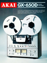 Load image into Gallery viewer, AKAI GX-650D CATALOG INCLUDING TECHNICAL DATA IN ENGLISH STEREO TAPE DECK
