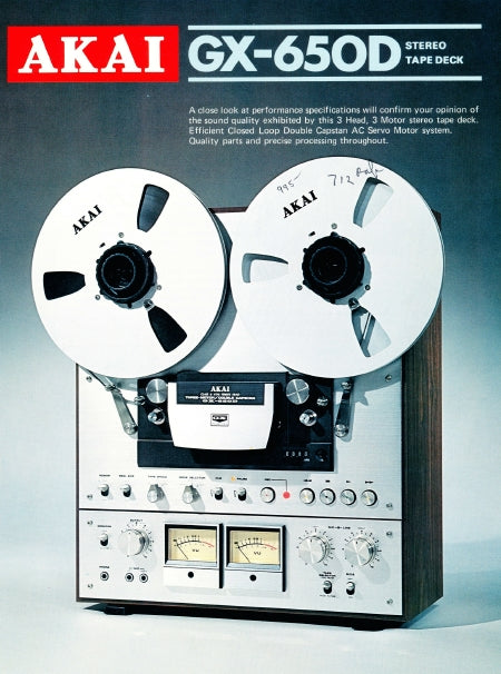 AKAI GX-650D CATALOG INCLUDING TECHNICAL DATA IN ENGLISH STEREO TAPE DECK