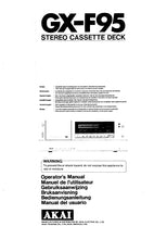 Load image into Gallery viewer, AKAI GX-F95 OPERATOR&#39;S MANUAL BOOK IN ENGLISH STEREO TAPE DECK
