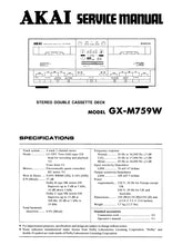 Load image into Gallery viewer, AKAI GX-M759W SERVICE MANUAL IN ENGLISH STEREO DOUBLE CASSETE DECK
