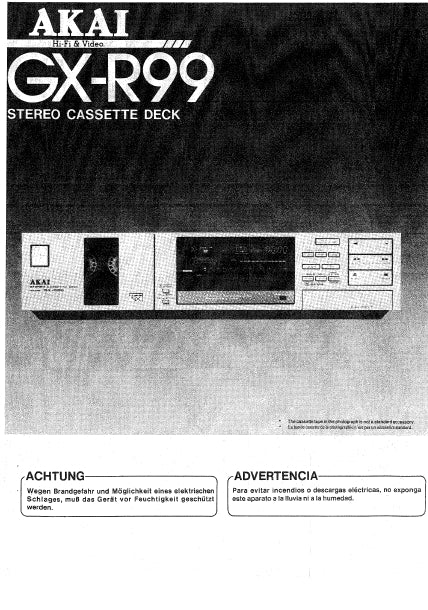 AKAI GX-R99 BEDIENUNGSANLEITUNG MANUAL DEL USUARIO DEUT ESP STEREO CASSETTE DECK