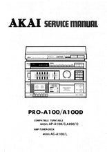 Load image into Gallery viewer, AKAI PRO-A100 PRO-A100D SERVICE MANUAL IN ENGLISH HIFI SYSTEM
