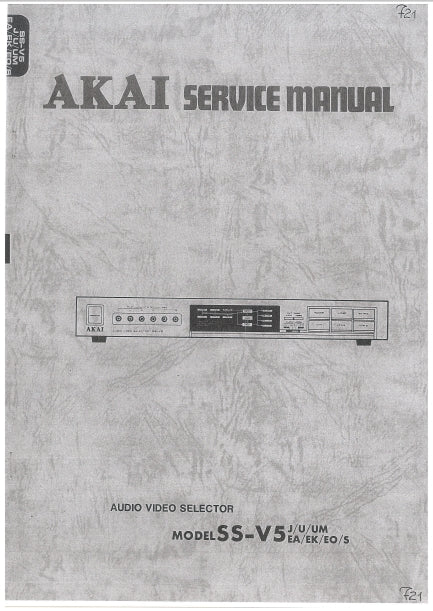 AKAI SS-V5 SERVICE MANUAL IN ENGLISH AUDIO VIDEO SELECTOR