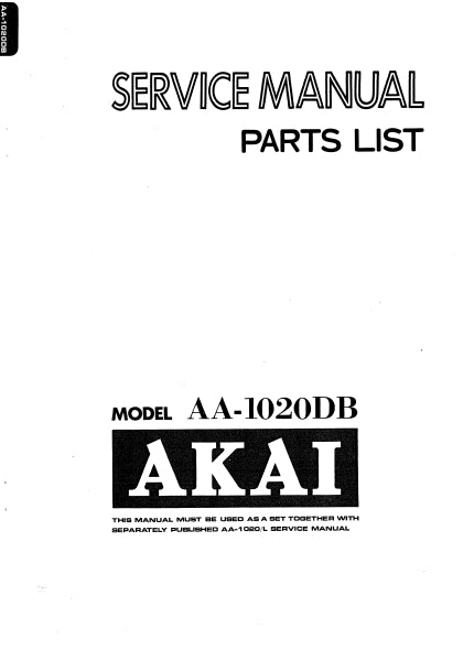 AKAI AA-1020DB SERVICE MANUAL IN ENGLISH STEREO RECEIVER