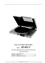 Load image into Gallery viewer, AKAI AP-D3 AP-D3C SERVICE MANUAL BOOK IN ENGLISH FULL AUTO DIRECT DRIVE TURNTABLE
