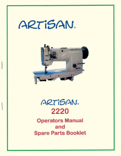 ARTISAN 2220 OPERATORS MANUAL IN ENGLISH SEWING MACHINE
