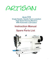 Load image into Gallery viewer, ARTISAN MODEL 518 INSTRUCTION MANUAL IN ENGLISH SEWING MACHINE
