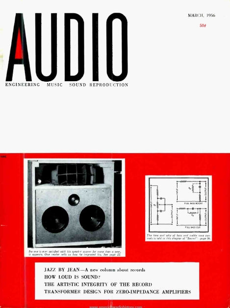 AUDIO MARCH 1956 AUDIO MAGAZINE ENGLISH ENGINEERING MUSIC SOUND REPRODUCTION