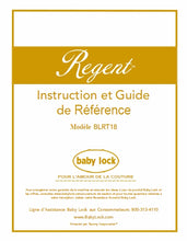 Load image into Gallery viewer, BABY LOCK REGENT BLRT18 INSTRUCTION ET GUIDE DE REFERENCE FRANCAIS MACHINE A COUDRE
