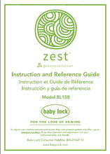 Load image into Gallery viewer, BABY LOCK ZEST BL15B  INSTRUCTION AND REFERENCE GUIDE ENGLISH FRANCAIS ESPANOL SEWING MACHINE MACHINE A COUDRE MAQUINA DE COSER
