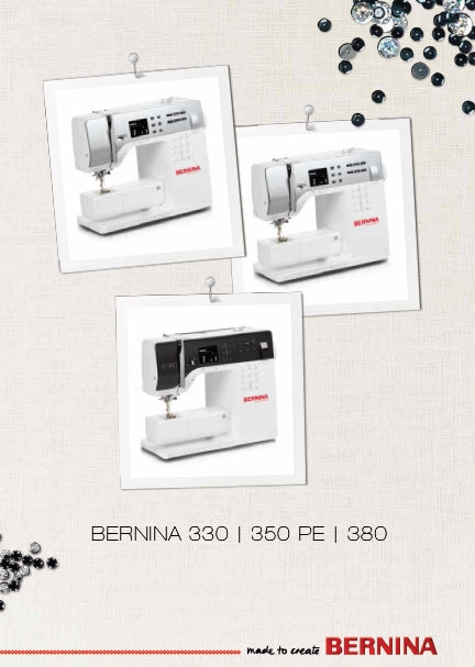BERNINA 330 350 PE 380 MODE D'EMPLOI FRANCAIS MACHINE A COUDRE