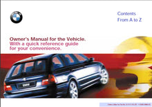Load image into Gallery viewer, BMW 325i 325xi 2000/2001 OWNERS MANUAL IN ENGLISH MOTOR CAR
