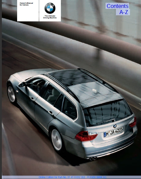 BMW 325xi 2006 OWNERS MANUAL IN ENGLISH MOTOR CAR
