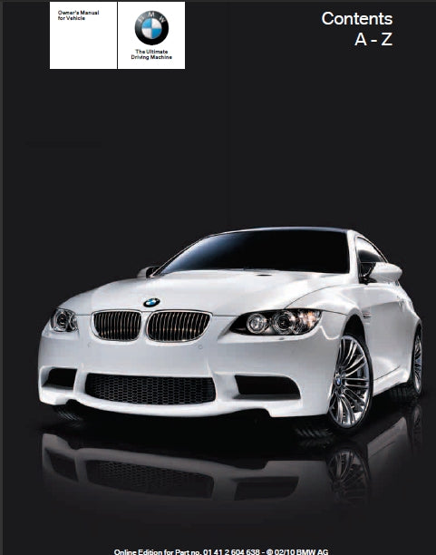 BMW 328i 328i XDRIVE 335i 335i XDIVE 335is M3 2010 OWNERS MANUAL IN ENGLISH MOTOR CAR
