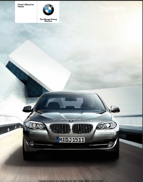 BMW 5 SERIES 2011 528i 535i 550i 535i X DRIVE 550i X DRIVE OWNERS MANUAL IN ENGLISH MOTOR CAR