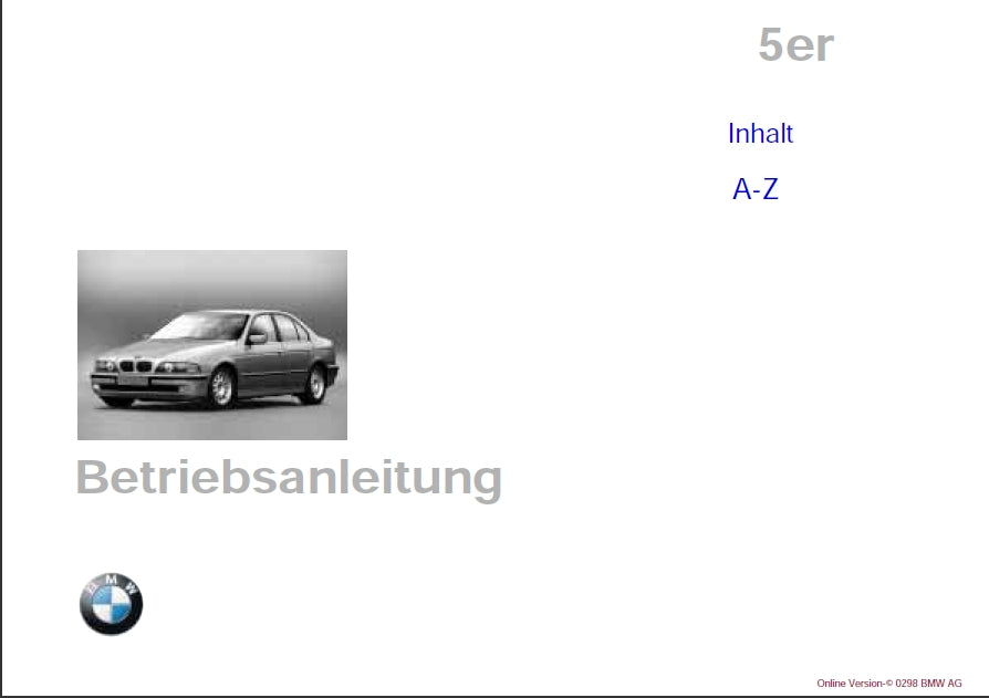 BMW 5er 1997 BETRIEBSANLEITUNG DEUTSCH AUTO
