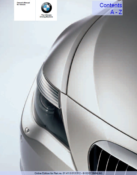 BMW 6 SERIES 2007 650i OWNERS MANUAL IN ENGLISH MOTOR CAR