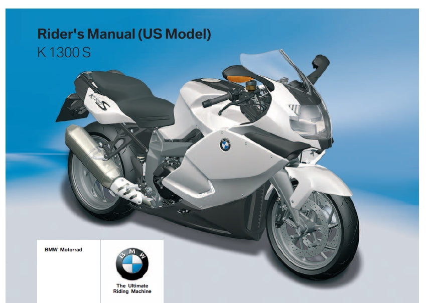 BMW K1300S RIDERS MANUAL IN ENGLISH MOTORCYCLE