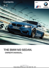 Load image into Gallery viewer, BMW M3 SEDAN 2016 OWNERS MANUAL IN ENGLISH MOTOR CAR
