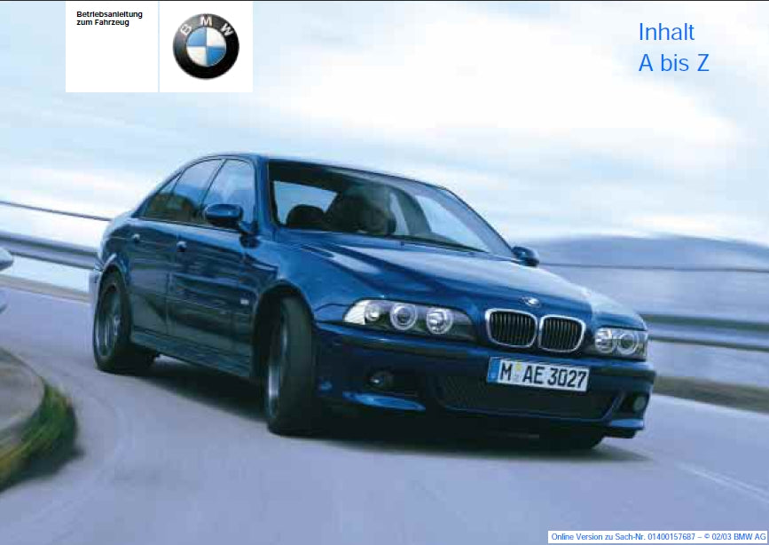 BMW M5 2002 BETRIEBSANLEITUNG DEUTSCH AUTO