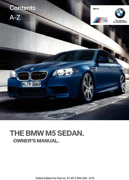BMW M5 SEDAN 2015 OWNERS MANUAL IN ENGLISH MOTOR CAR