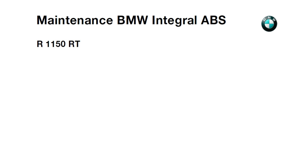 BMW R1150RT MAINTENANCE MANUAL IN ENGLISH MOTORCYCLE