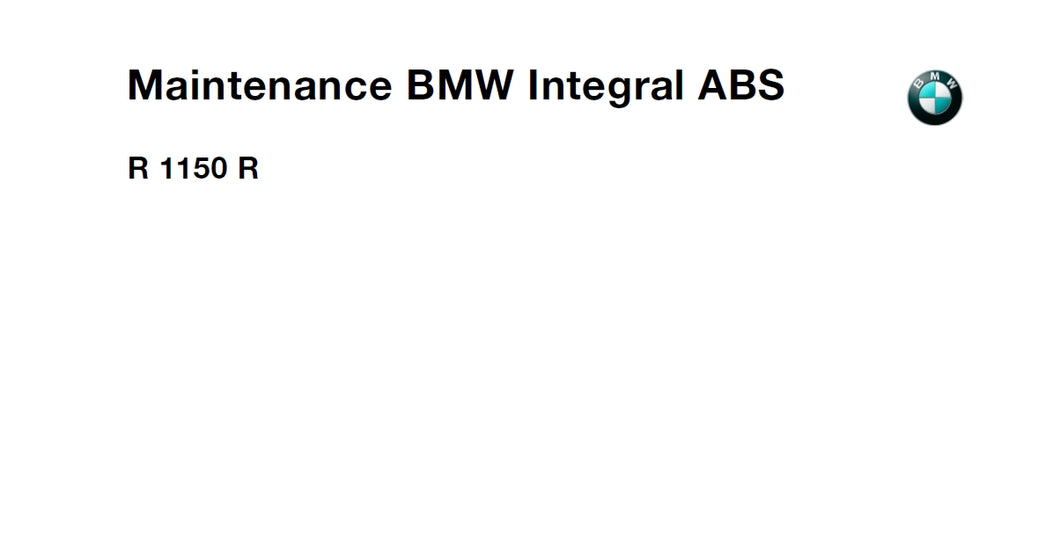 BMW R1150R MAINTENANCE MANUAL IN ENGLISH MOTORCYCLE