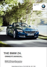 Load image into Gallery viewer, BMW Z4 2011 Z4S DRIVE 28i 35i 35is OWNERS MANUAL IN ENGLISH MOTOR CAR
