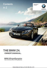 Load image into Gallery viewer, BMW Z4 2015 OWNERS MANUAL IN ENGLISH MOTOR CAR
