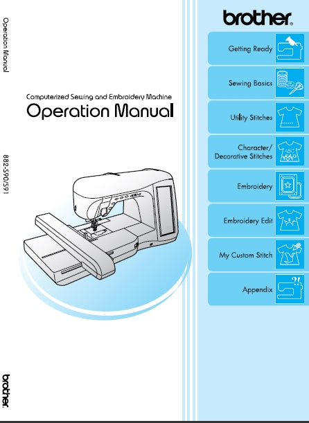 BROTHER 882-S90 882-S91 OPERATION MANUAL ENGLISH SEWING MACHINE