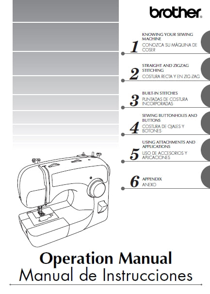 BROTHER 885-S28 885-S29 OPERATION MANUAL MANUAL DE INSTRUCCIONES ENGLISH ESPANOL SEWING MACHINE