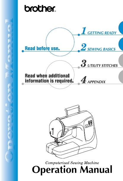 BROTHER 885-S60 OPERATION MANUAL ENGLISH SEWING MACHINE