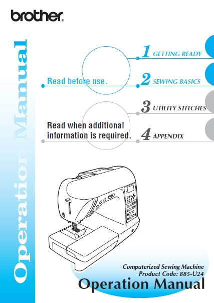 BROTHER 885-U24 OPERATION MANUAL ENGLISH SEWING MACHINE