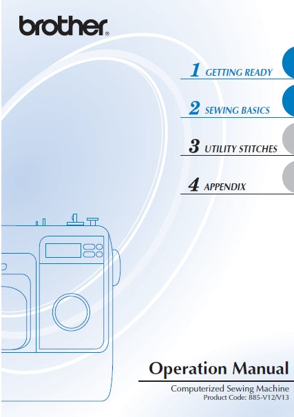 BROTHER 885-V12 885-V13 OPERATION MANUAL ENGLISH SEWING MACHINE