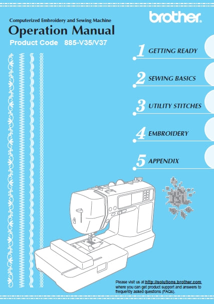 BROTHER 885-V35 885-V37 OPERATION MANUAL ENGLISH SEWING MACHINE