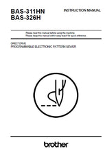 Load image into Gallery viewer, BROTHER BAS-311HN BAS-326H INSTRUCTION MANUAL ENGLISH SEWING MACHINE
