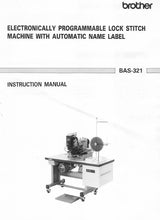 Load image into Gallery viewer, BROTHER BAS-321 INSTRUCTION MANUAL ENGLISH SEWING MACHINE
